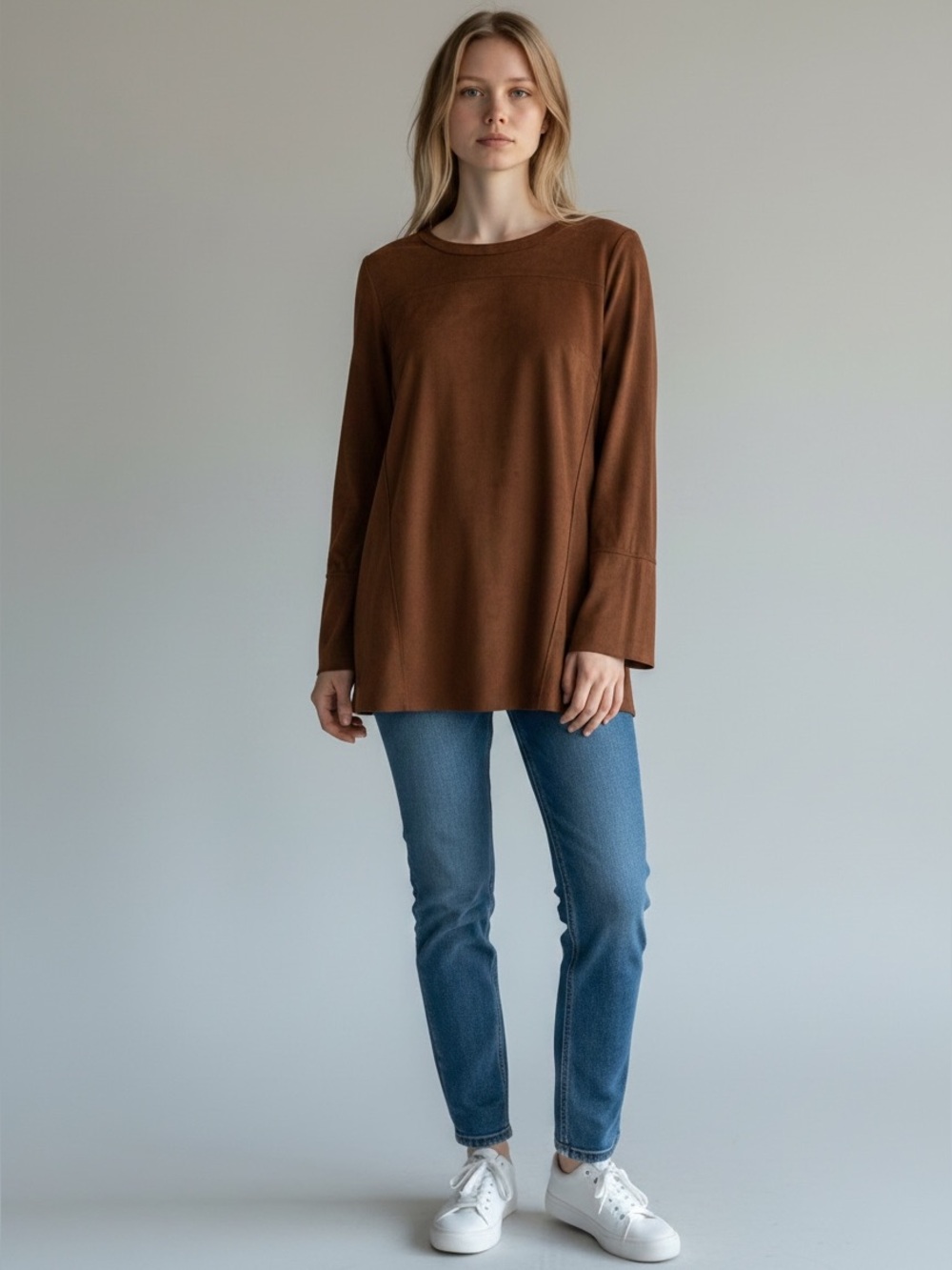 NWOT Sumptuous Cinnamon Suede Cloth Top   size XS-SM